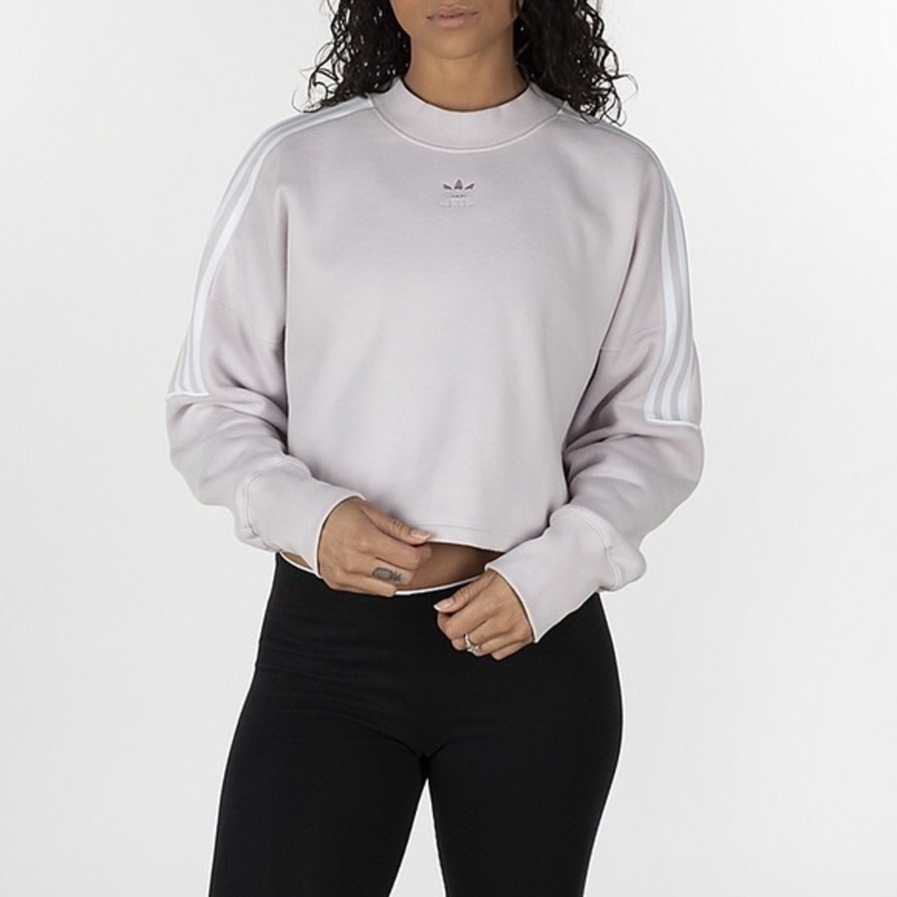 Lavender Adidas cropped sweatshirt